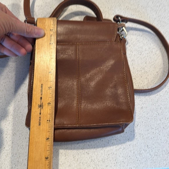 Fossil Women's Brown Leather silver Tone Crossbody Bag With Magnetic Lock Sz S - Picture 13 of 14
